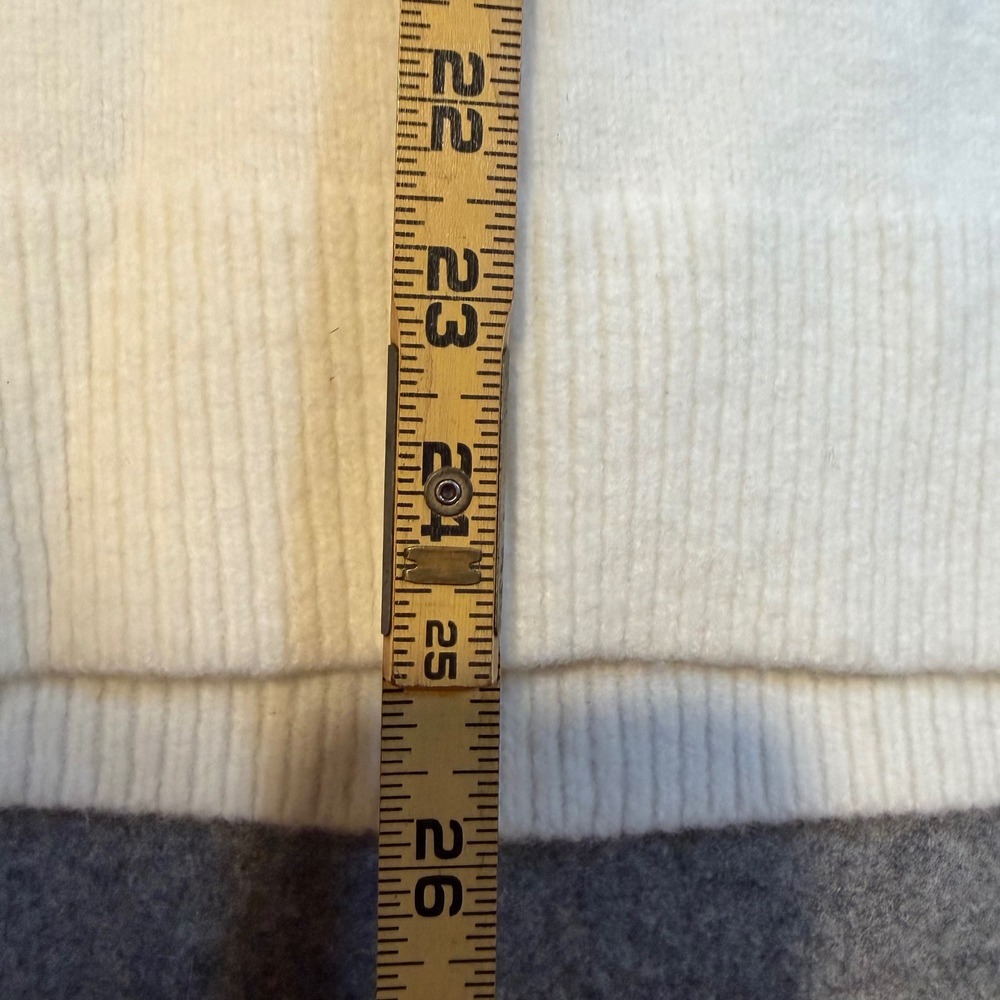 Anne Klein Womens White Dove Cable Knit Mock Neck Sweater Wool Blend NWT Size M - Picture 7 of 9